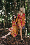 Kimono Wrap Dress - Hibiscus