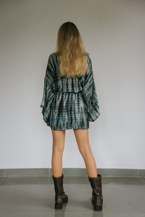 Kimono Wrap Dress - Blue City