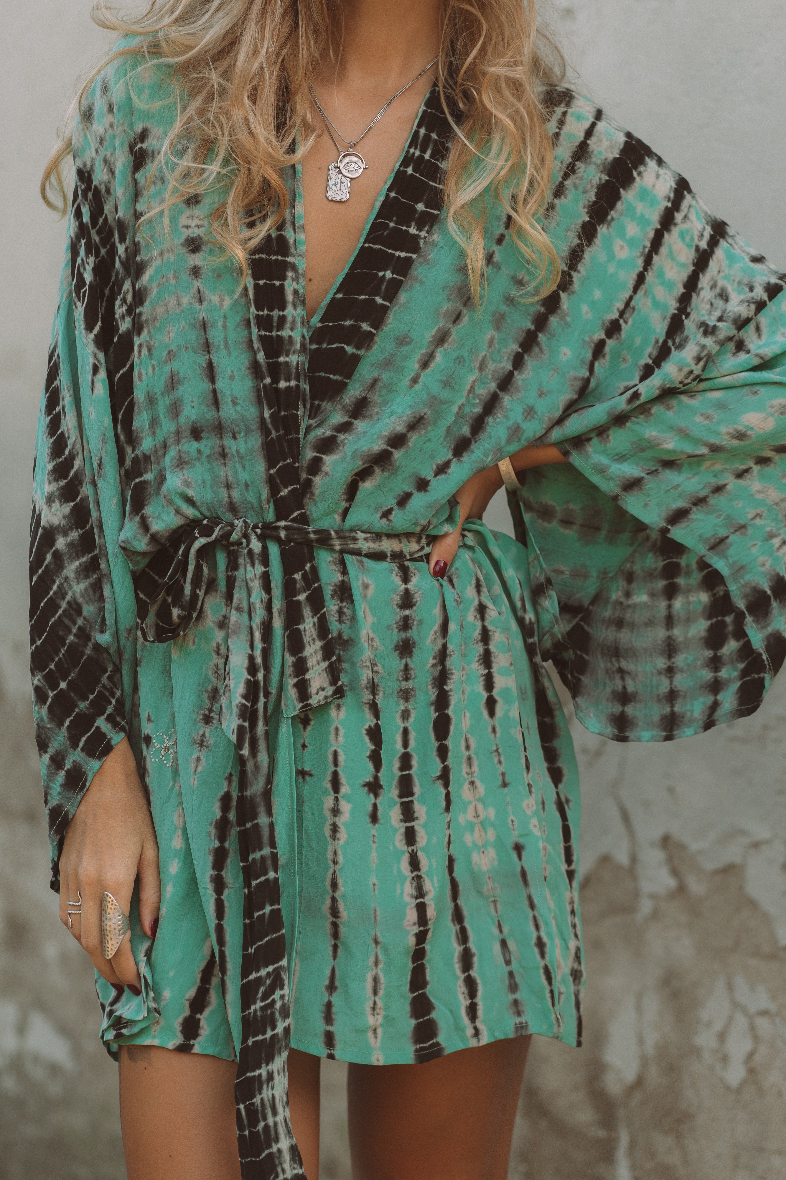 Kimono Wrap Dress - Foxxi