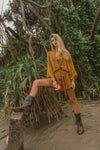 Kimono Wrap Dress - Citrus
