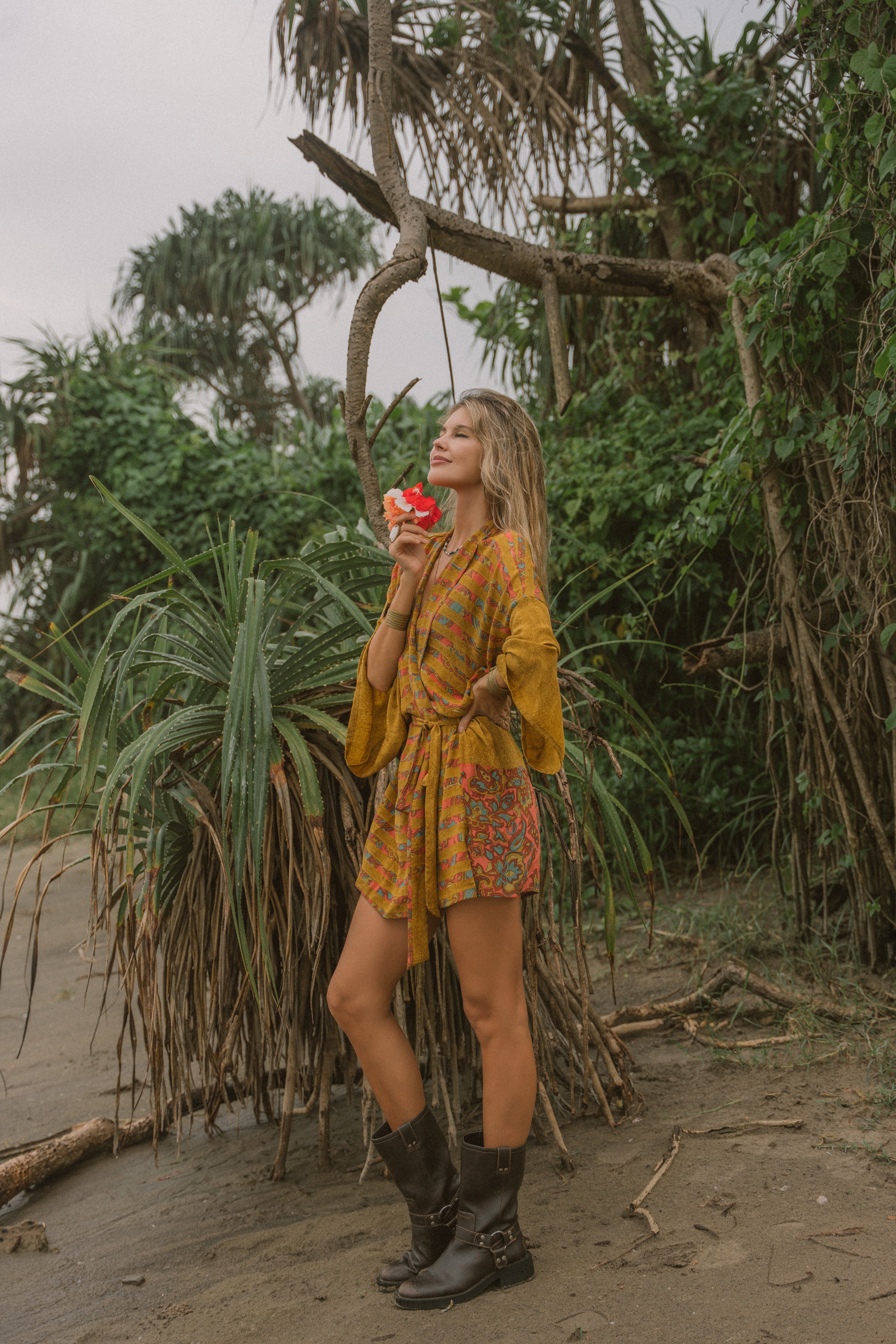 Kimono Wrap Dress - Citrus