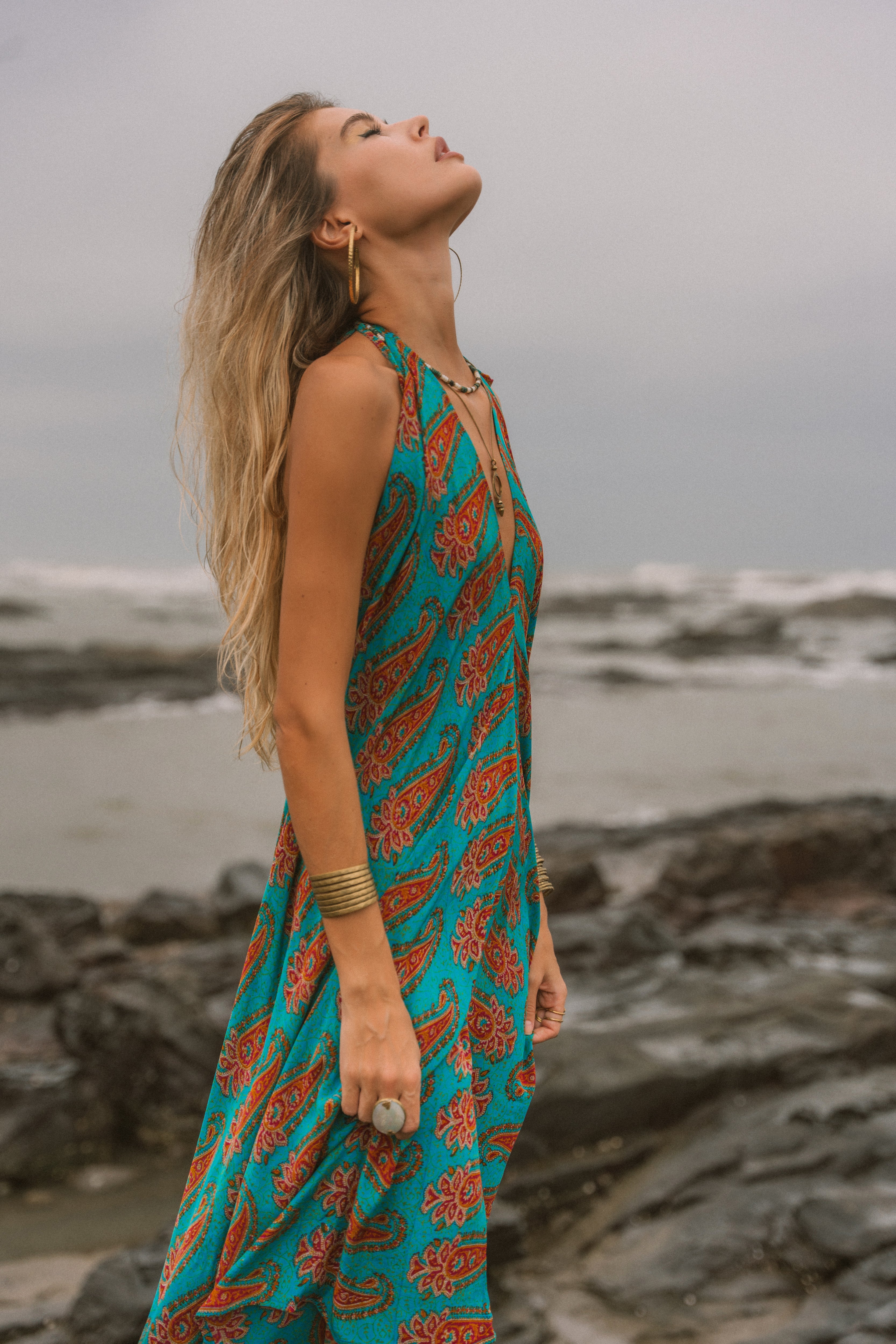 Sun Child Classic Silk Dress - Agave