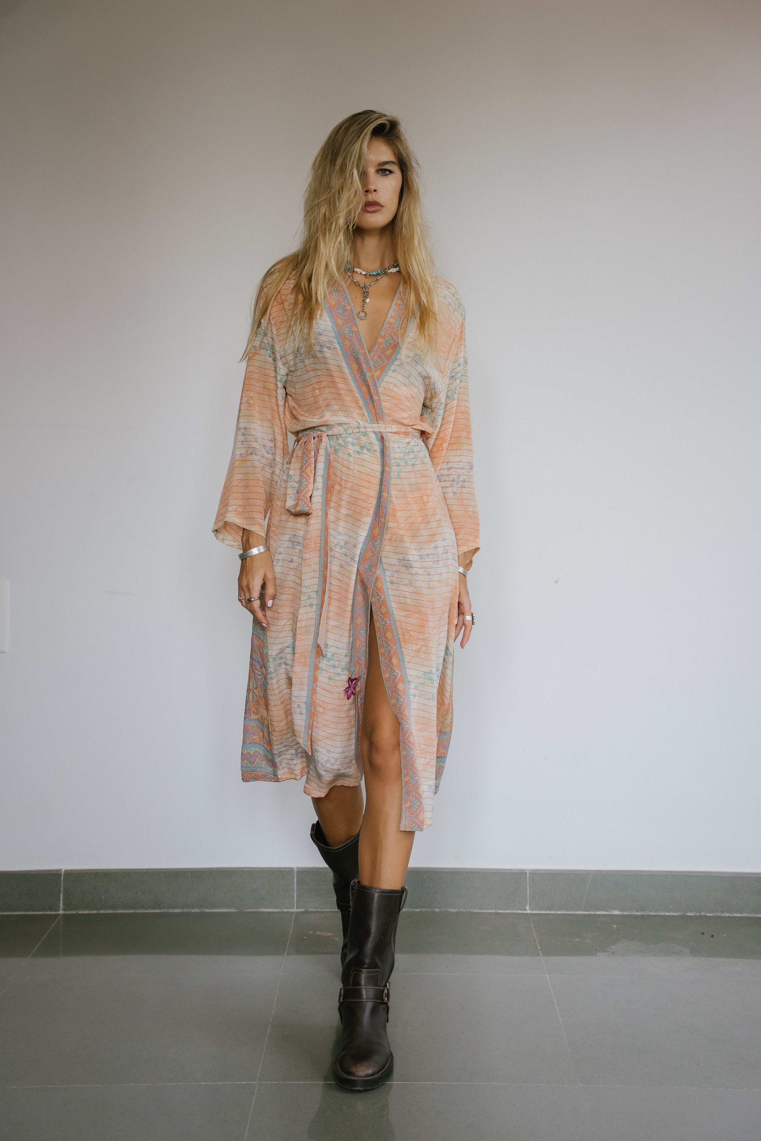 Long Jacket With Belt - Glitter