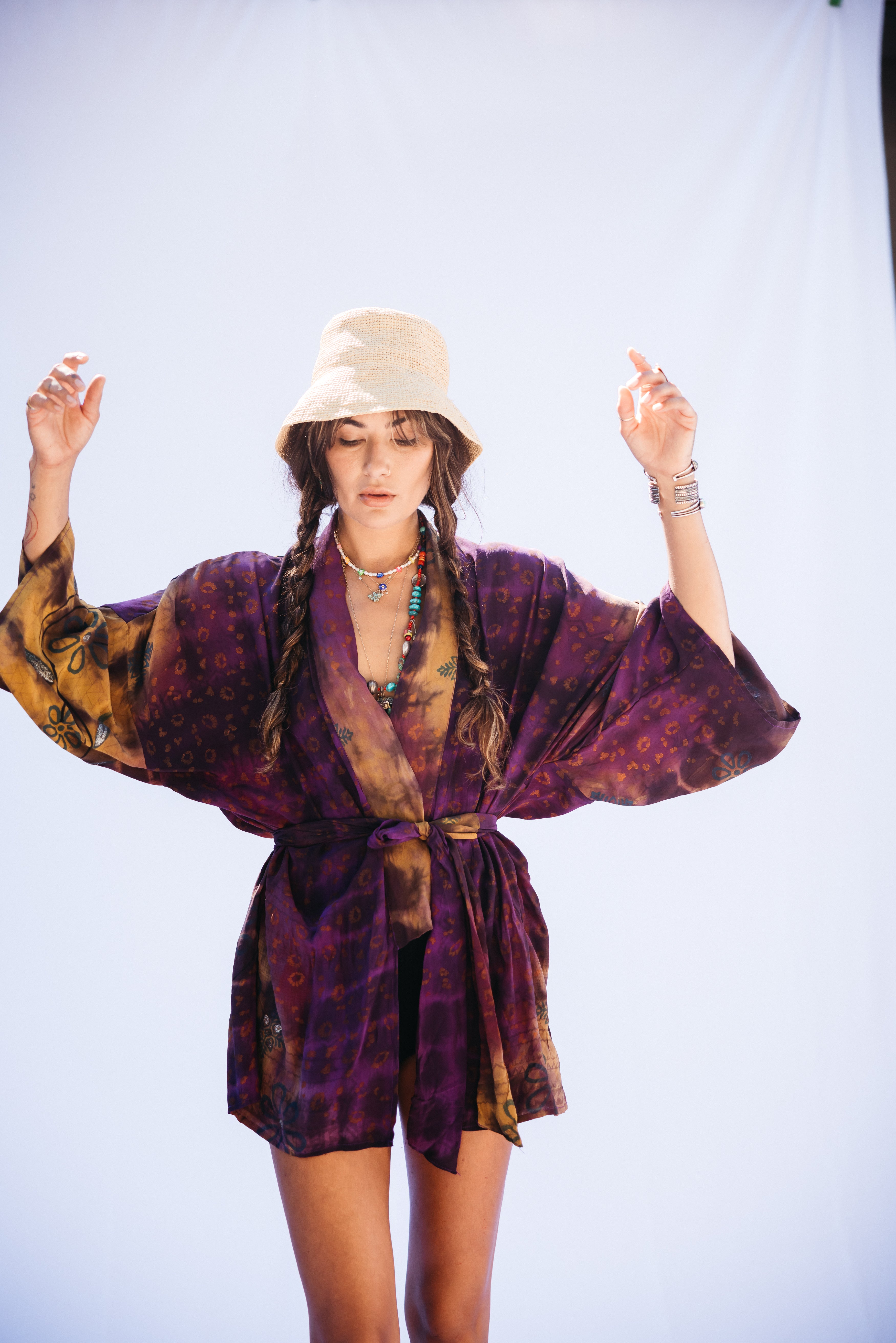 Kimono Wrap Dress - Peaches