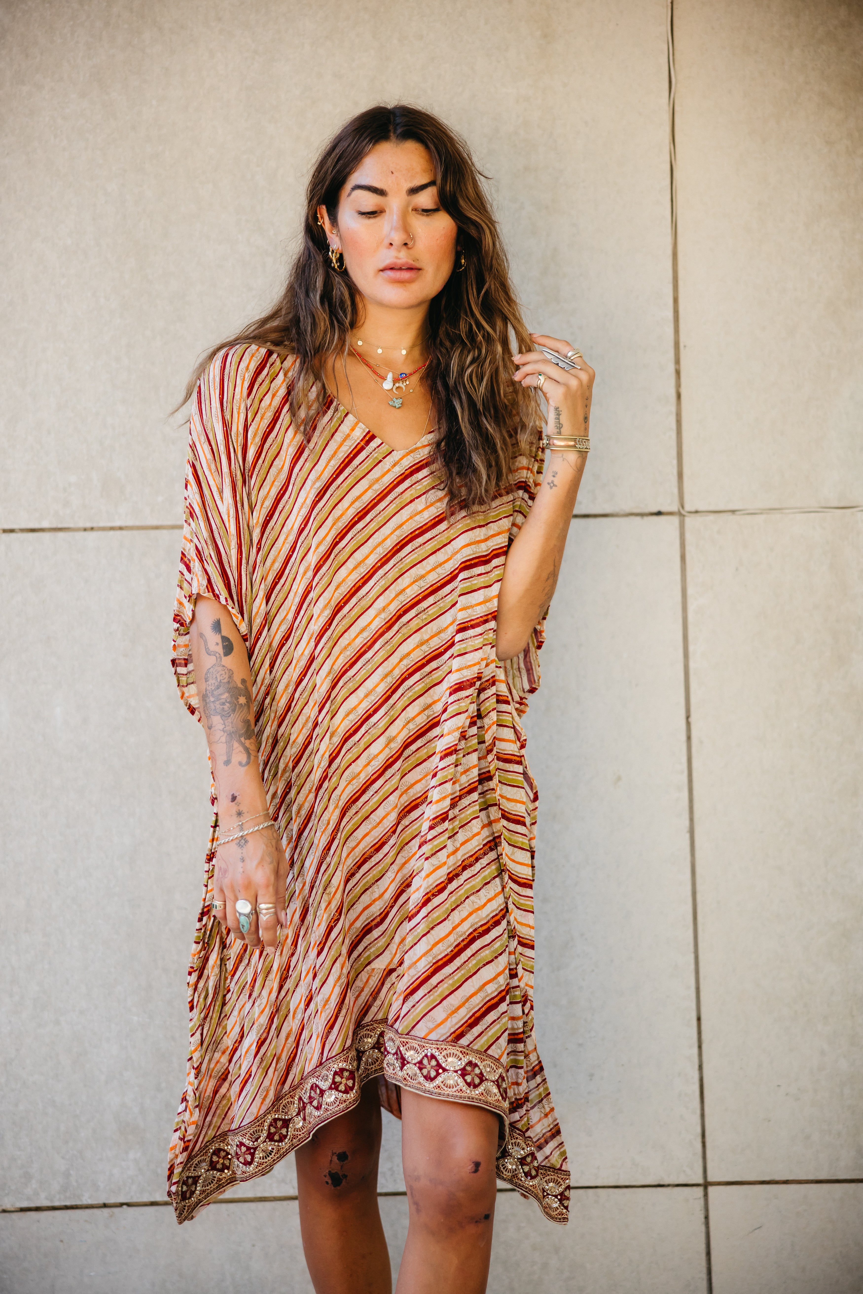 Short Caftan - Celeste