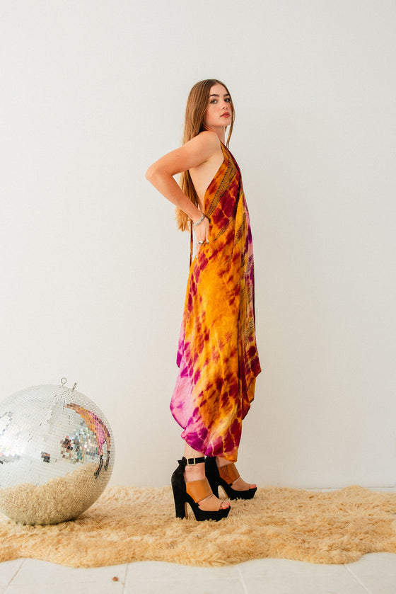 Sun Child Classic Silk Dress - Cherry