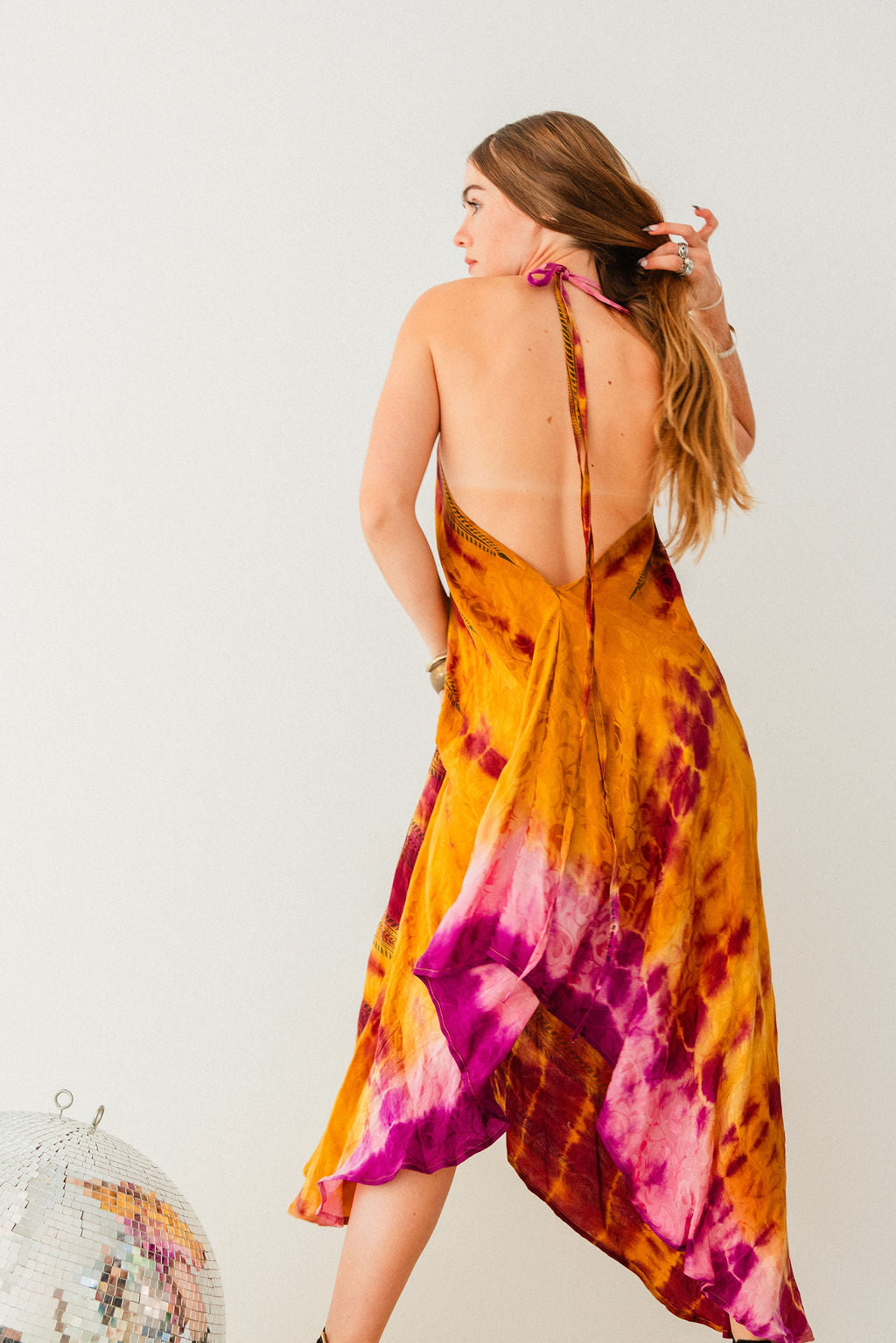 Sun Child Classic Silk Dress - Cherry