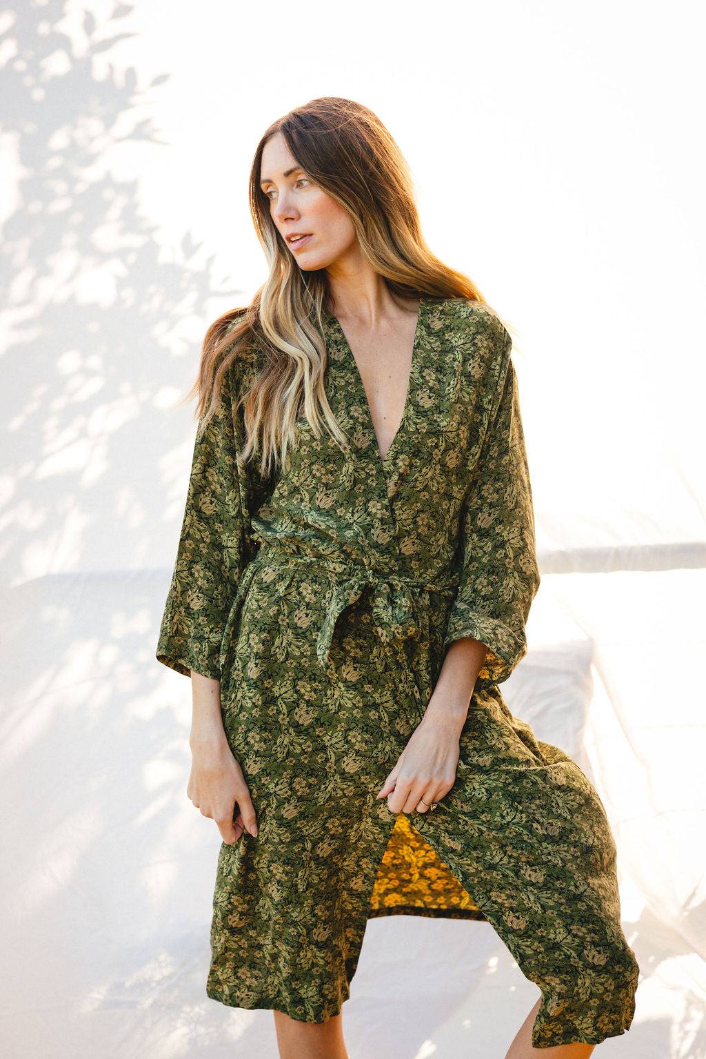 Long Jacket With Belt - Wolf