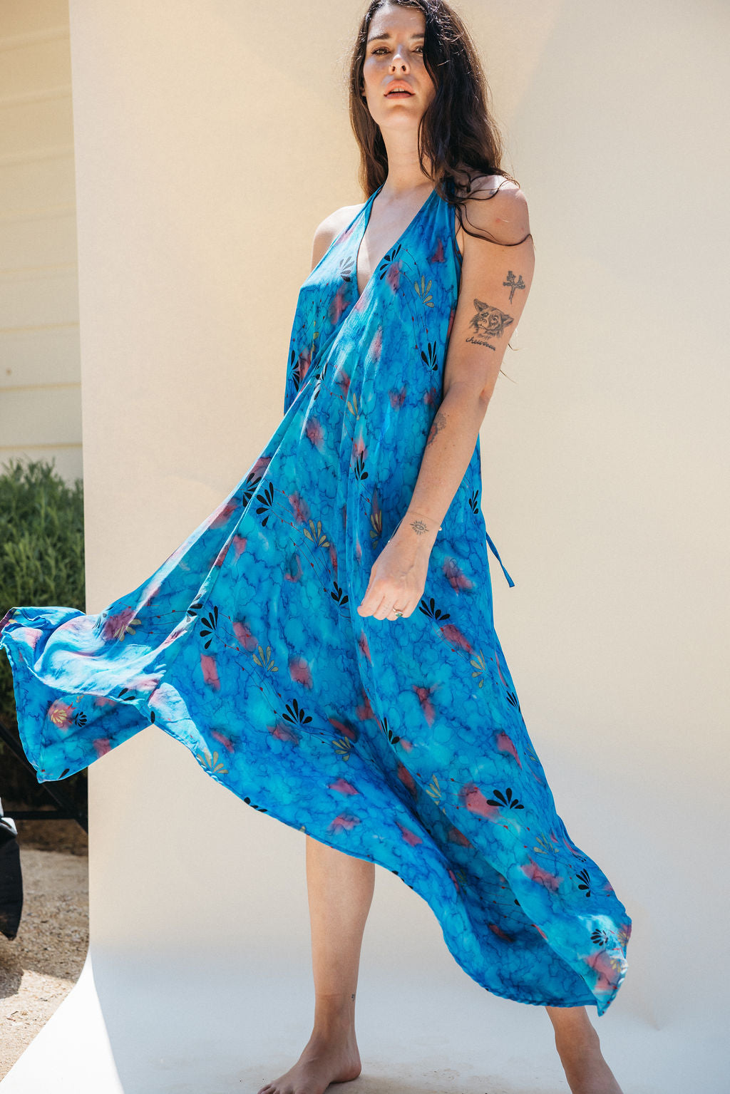 Sun Child Classic Silk Dress - Sage