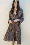 Long Jacket With Belt - Cherry