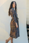 Long Jacket With Belt - Cherry