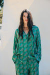 Open Back Boyfriend Shirt - Palm