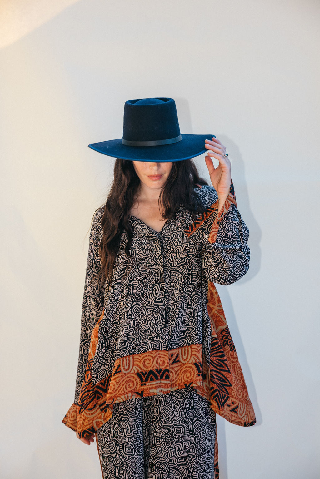 Open Back Boyfriend Shirt - Licorice