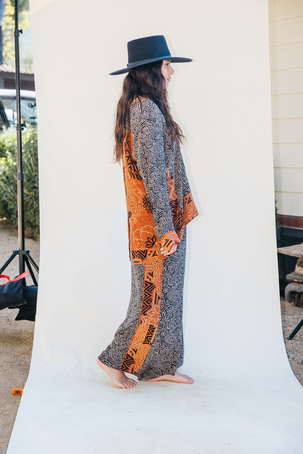 Open Back Boyfriend Shirt - Licorice