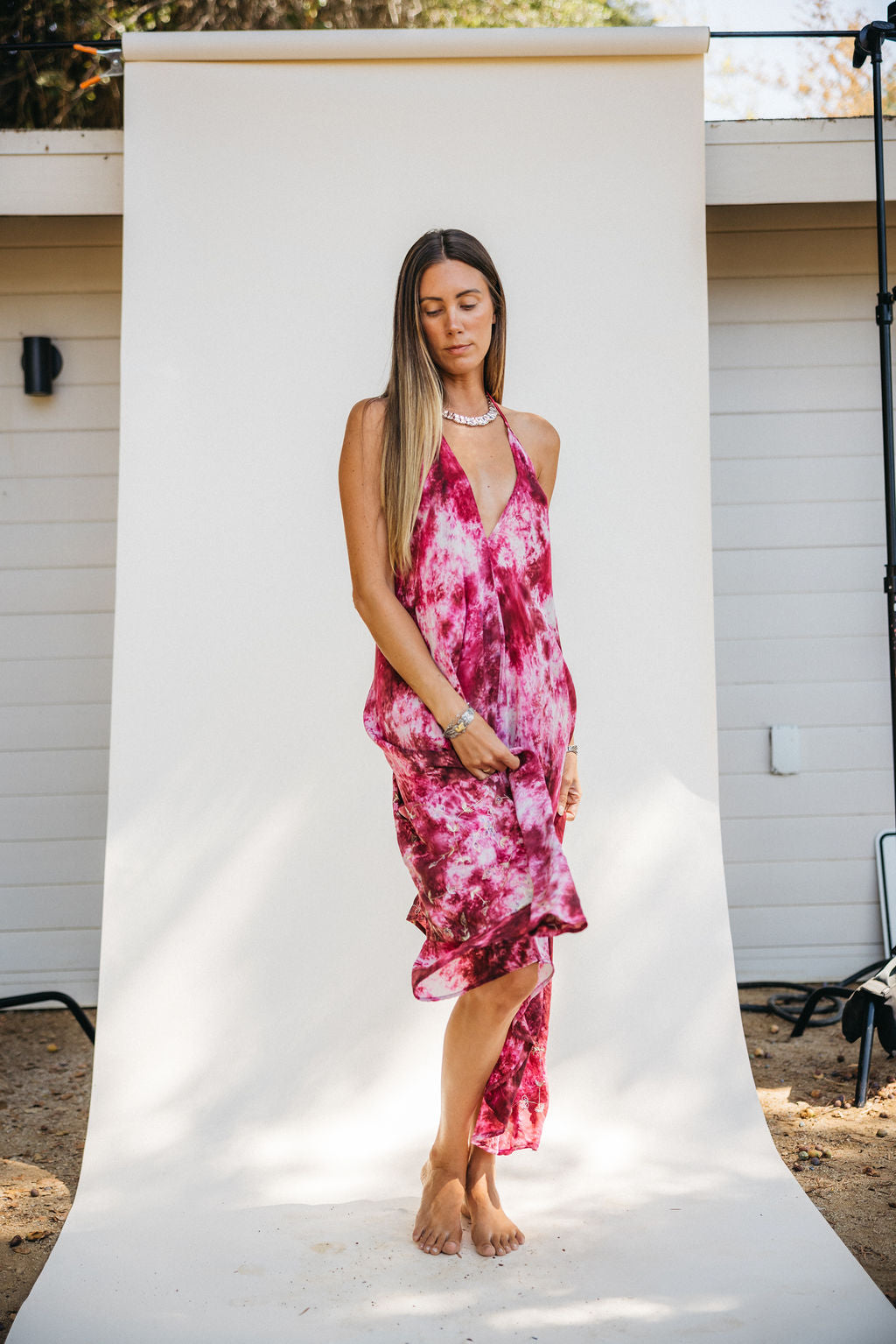 Sun Child Classic Silk Dress - Cascade