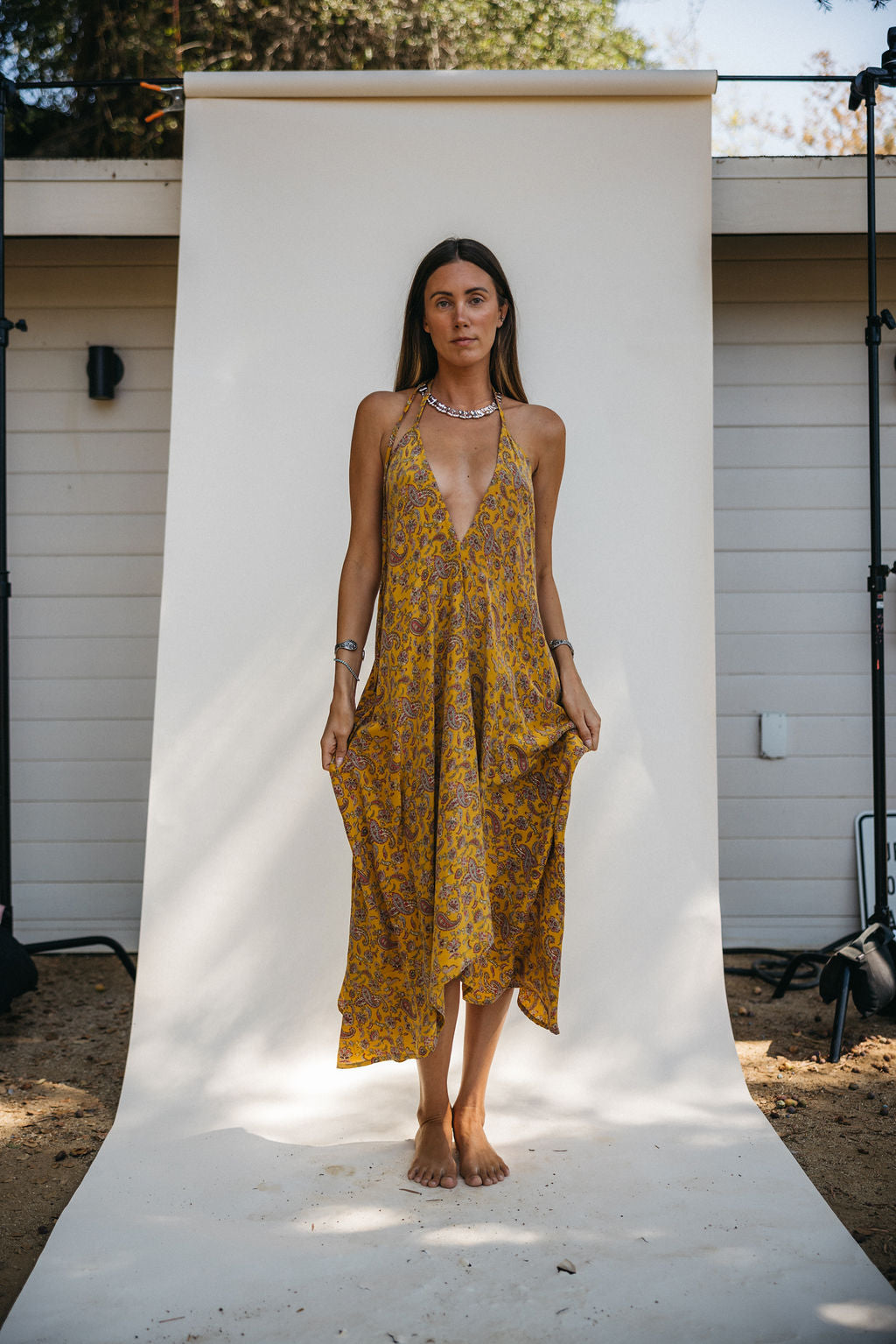 Sun Child Classic Silk Dress - Moonstone