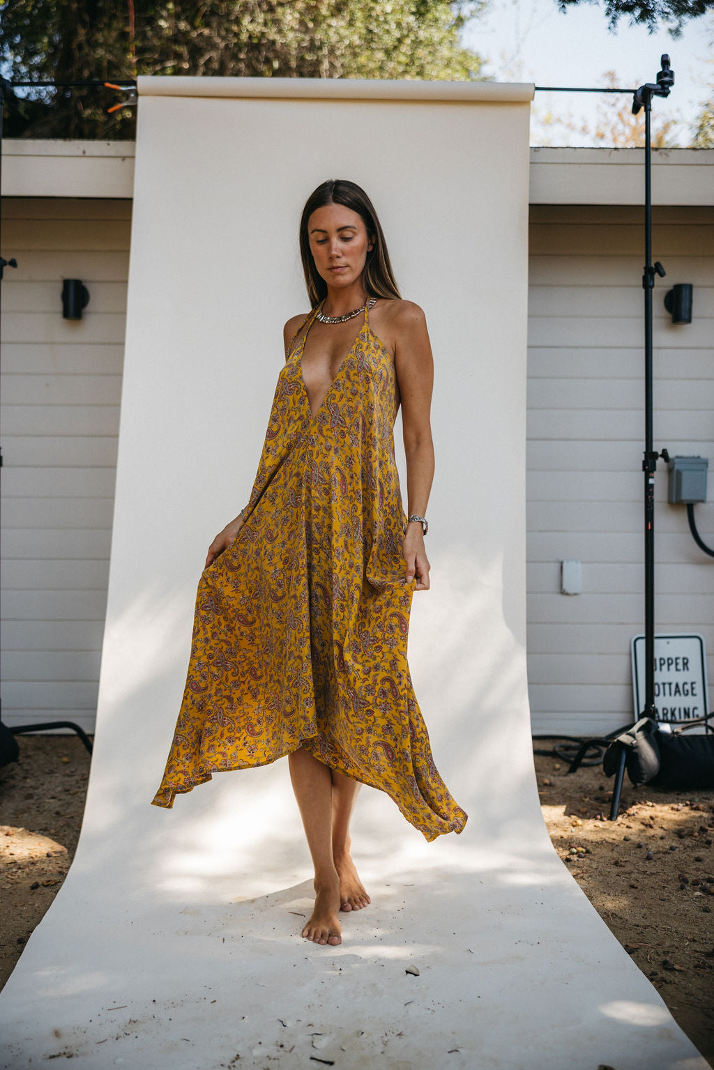 Sun Child Classic Silk Dress - Moonstone