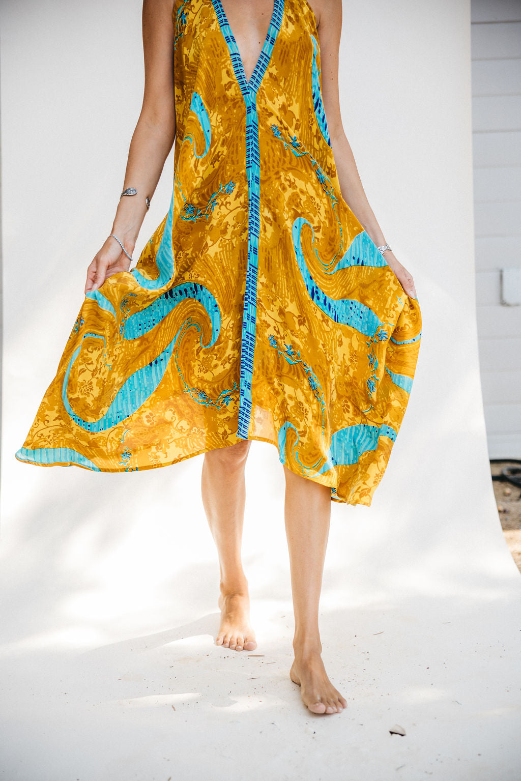Sun Child Classic Silk Dress - Redwood