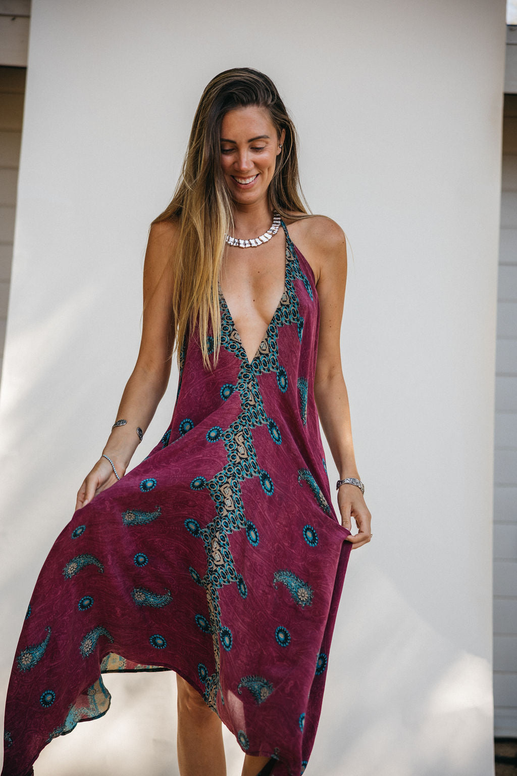 Sun Child Classic Silk Dress - Canyon