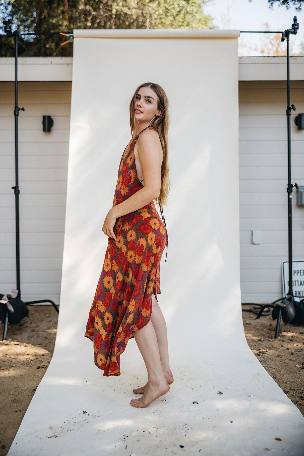 Sun Child Classic Silk Dress - Moss