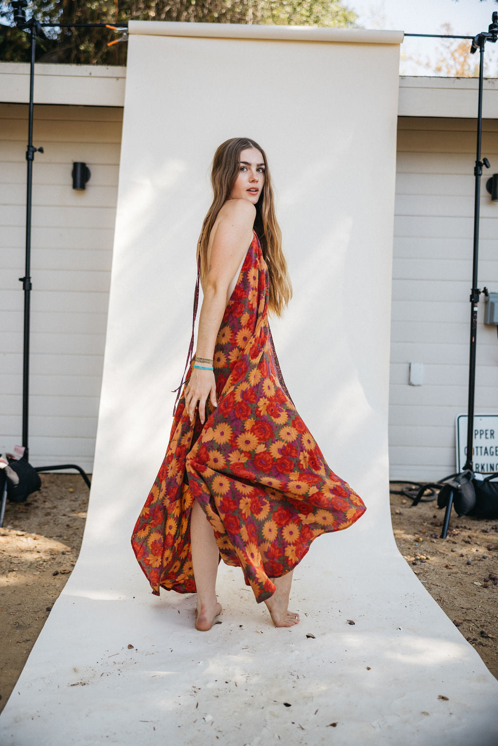Sun Child Classic Silk Dress - Moss