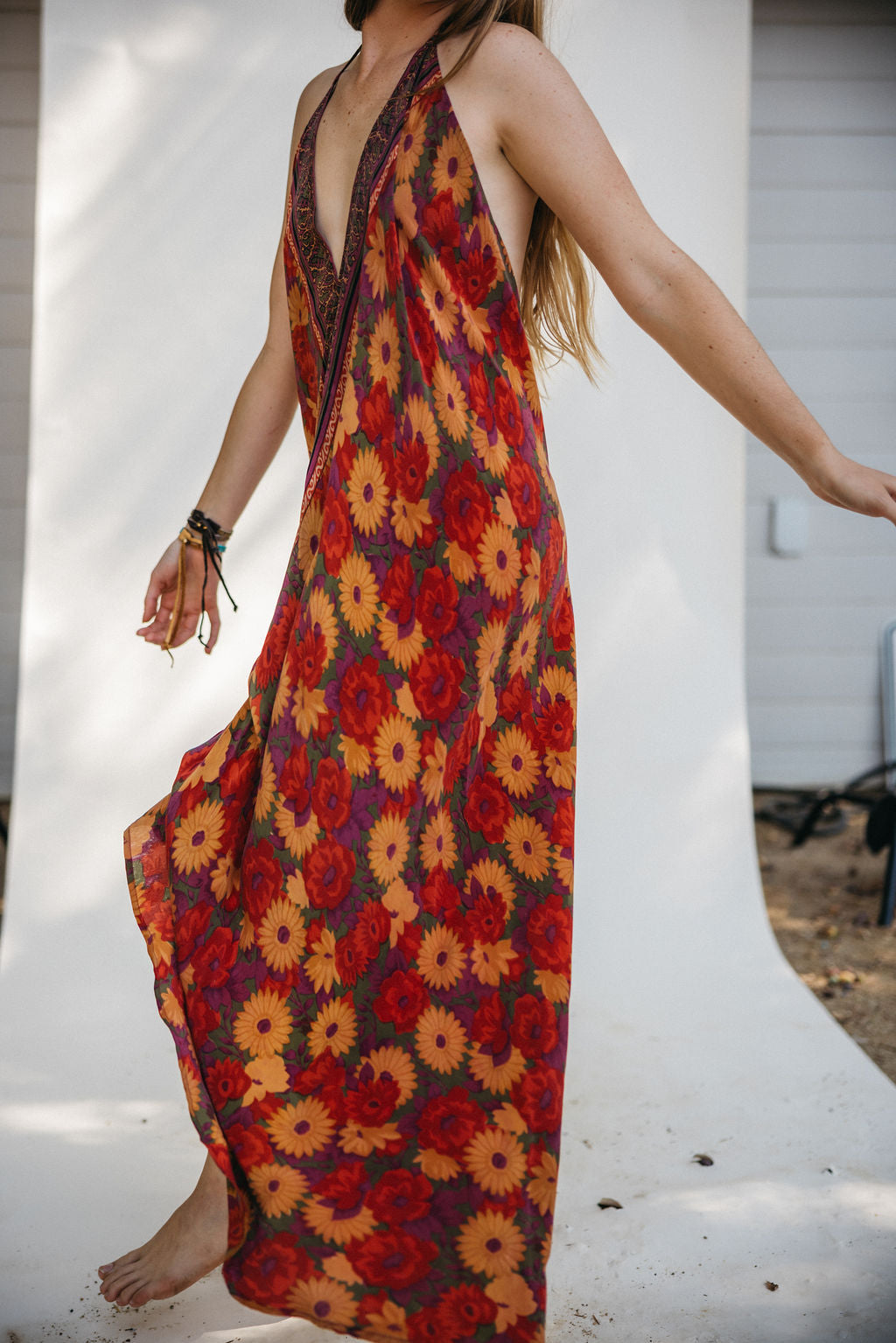 Sun Child Classic Silk Dress - Moss