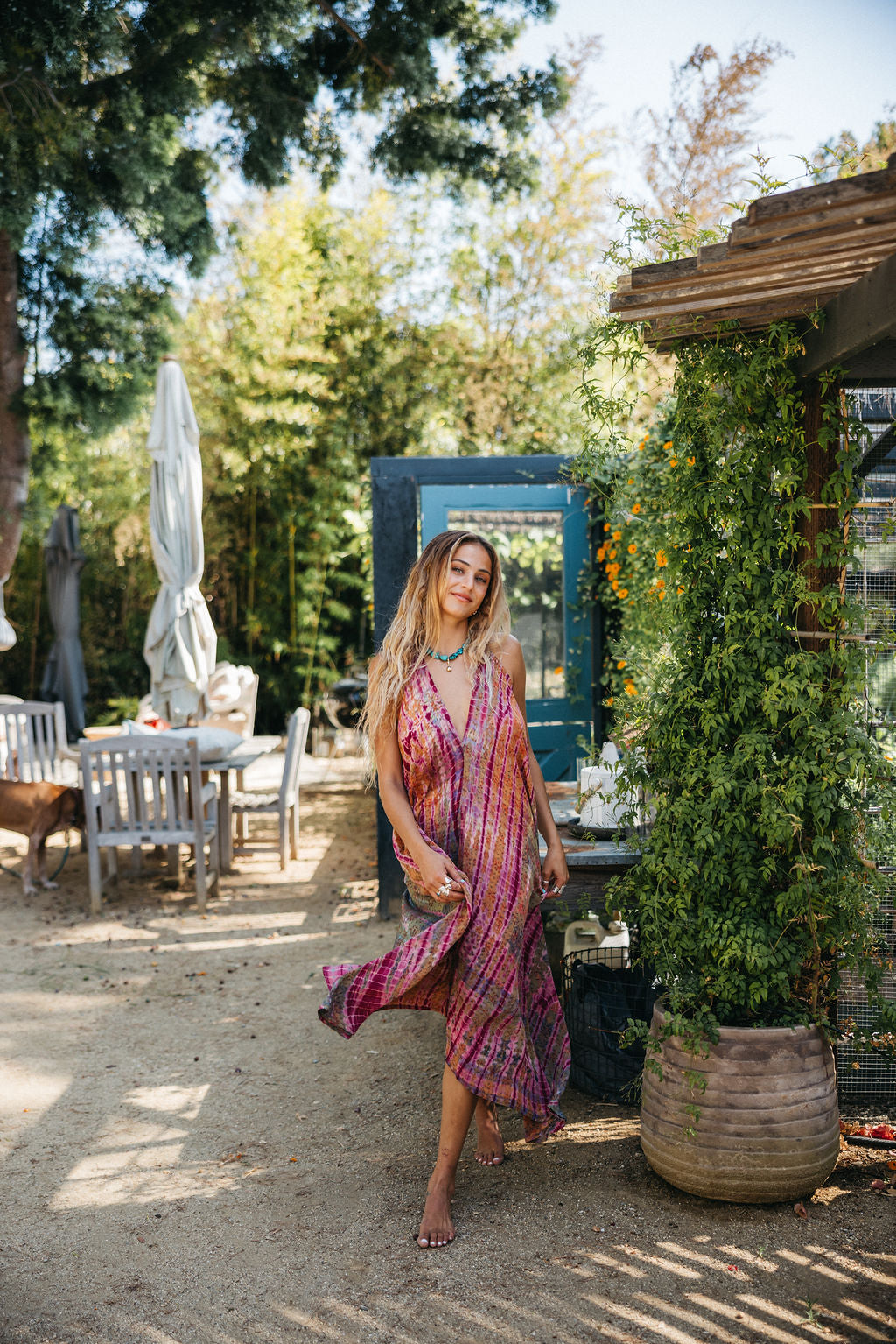 Sun Child Classic Silk Dress - Sable