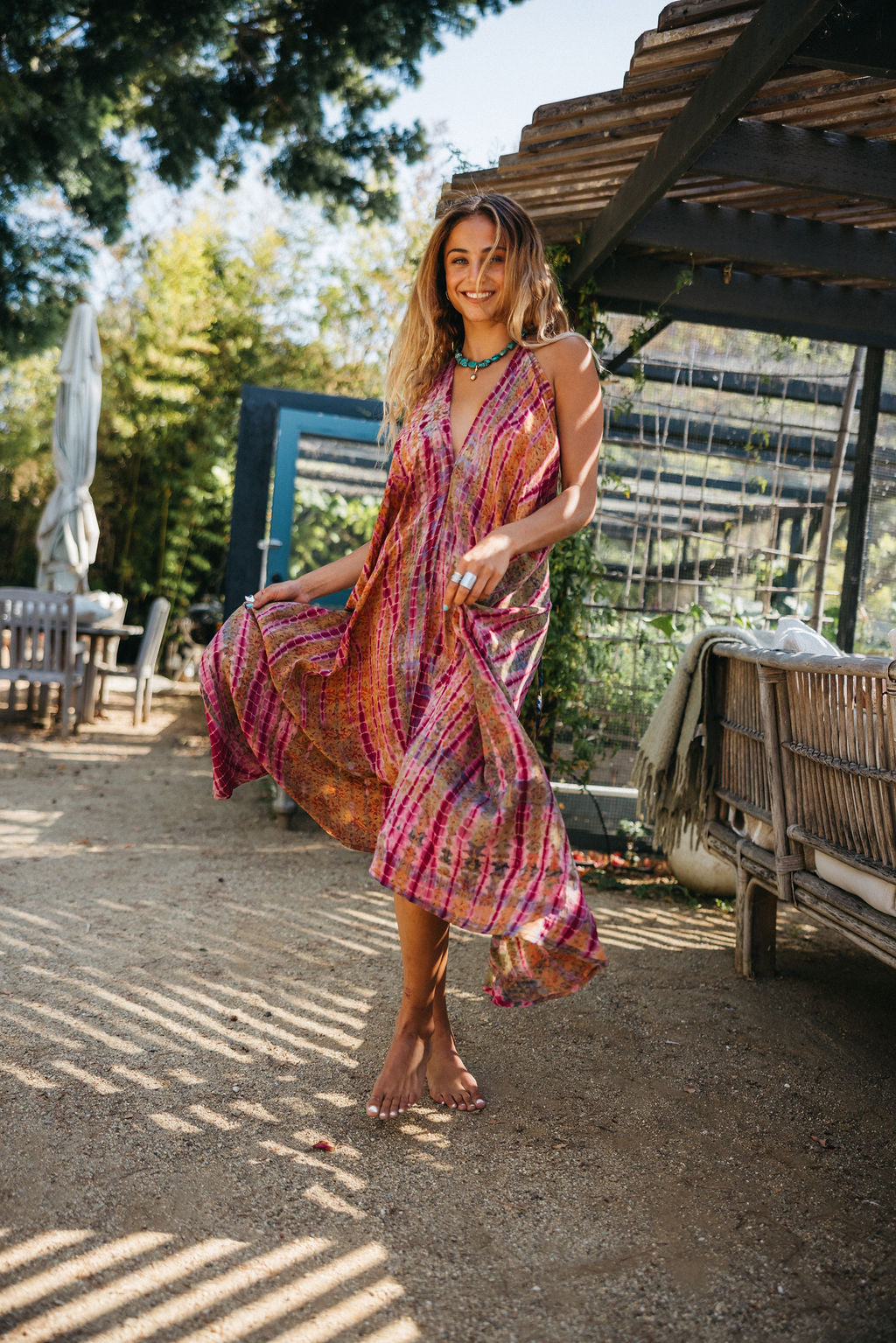 Sun Child Classic Silk Dress - Sable