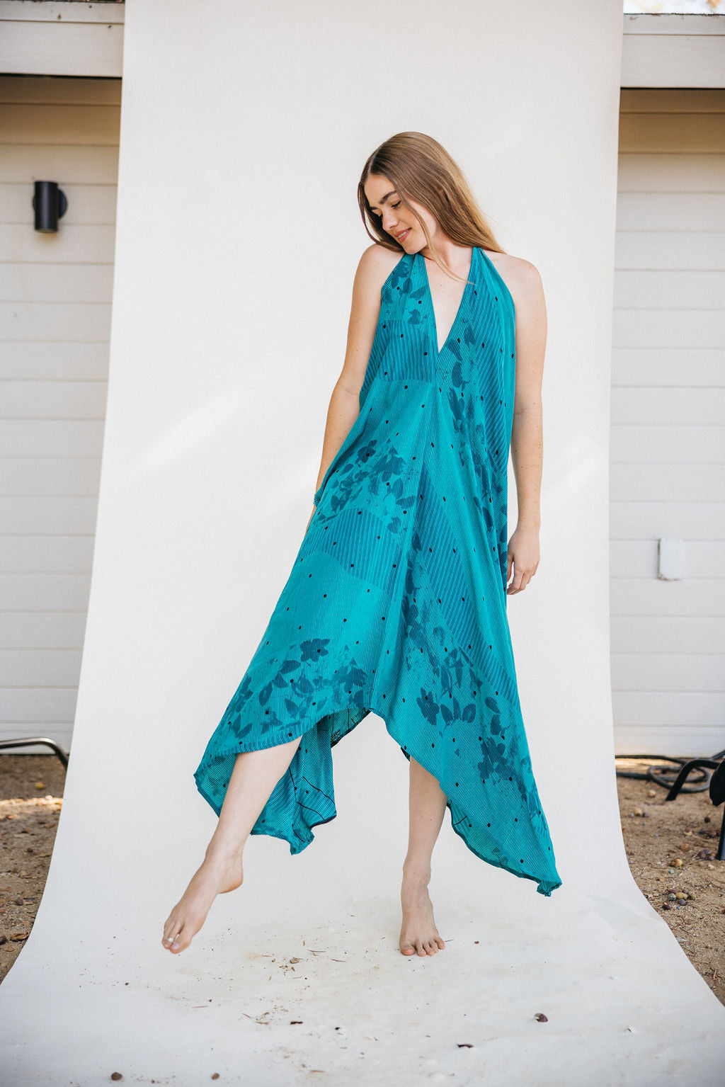 Sun Child Classic Silk Dress - Juniper