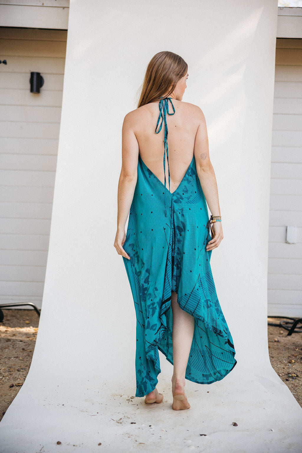 Sun Child Classic Silk Dress - Juniper