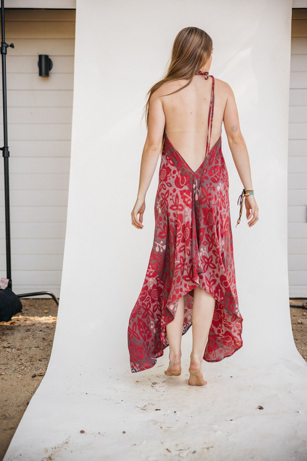 Sun Child Classic Silk Dress - Coral
