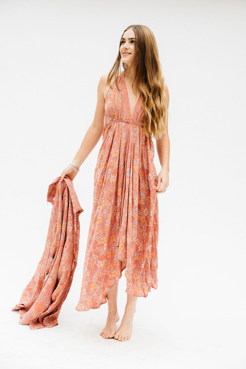 Sun Child Classic Silk Dress - Canyon Gold