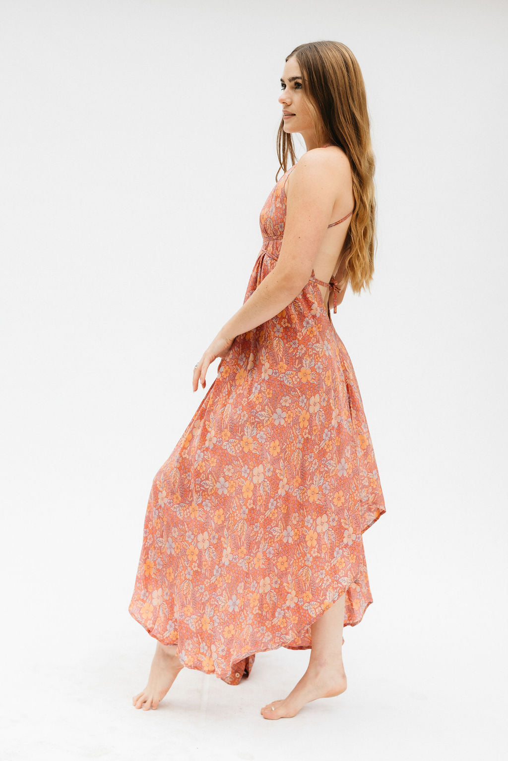 Sun Child Classic Silk Dress - Canyon Gold