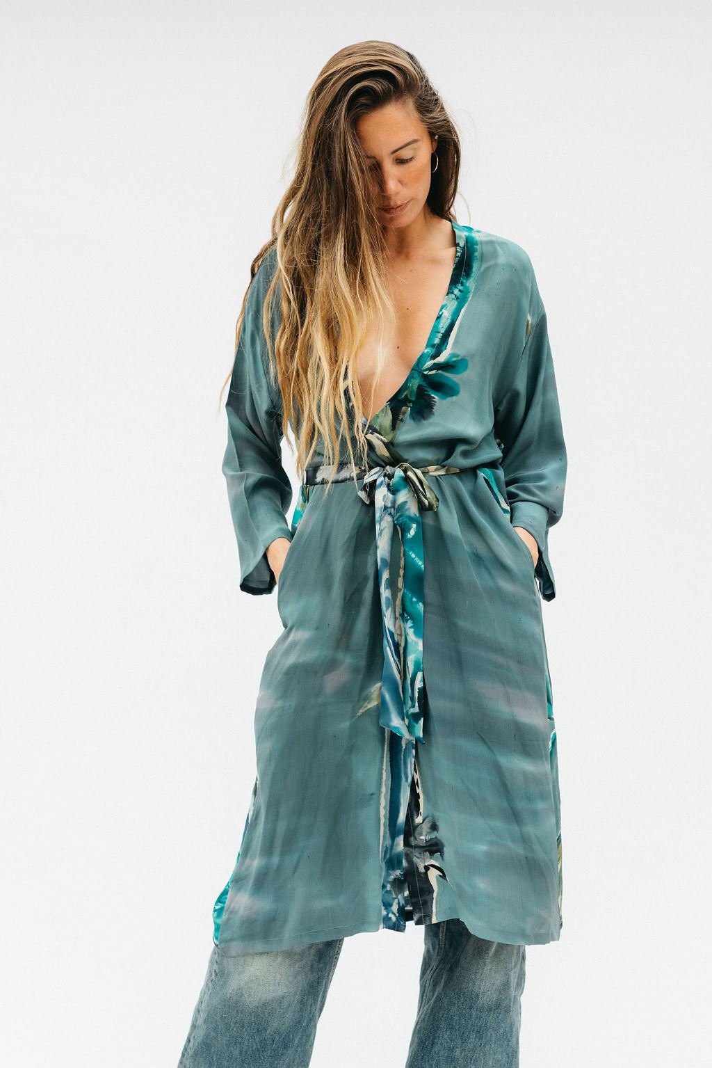 Long Jacket With Belt - Ohia