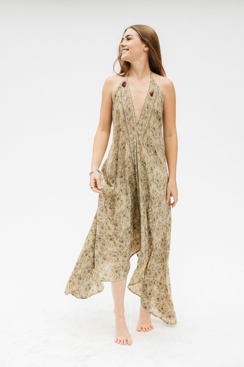 Sun Child Classic Silk Dress - Topanga Gold