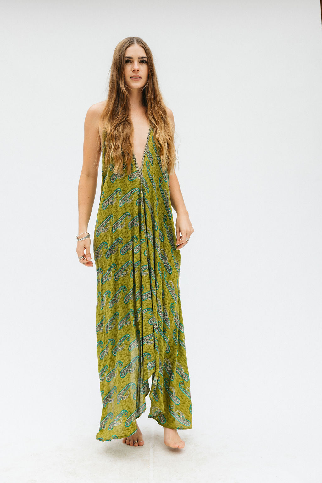 Sun Child Classic Silk Dress - Laurel Gold