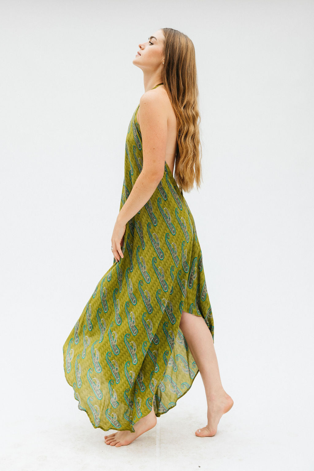 Sun Child Classic Silk Dress - Laurel Gold