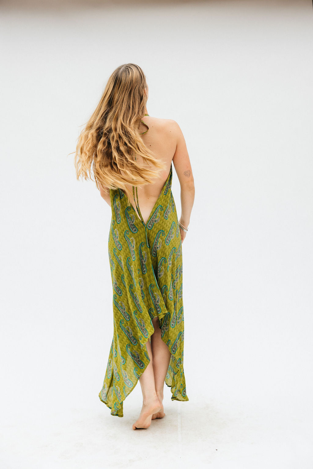 Sun Child Classic Silk Dress - Laurel Gold