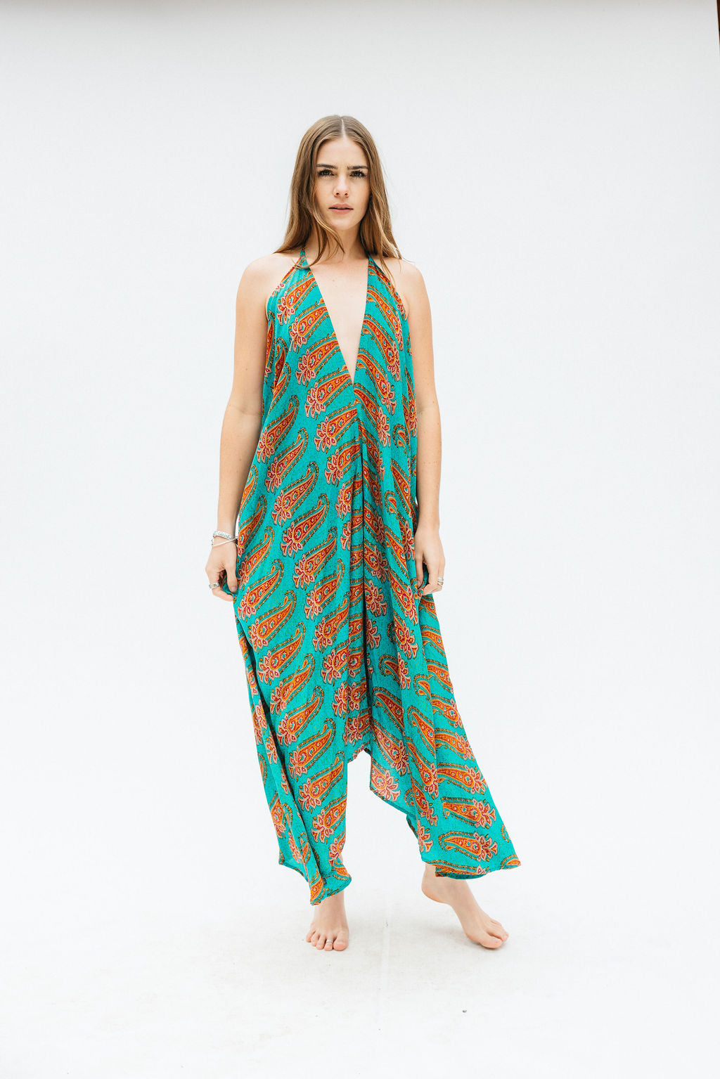 Sun Child Classic Silk Dress - Sunset Rose