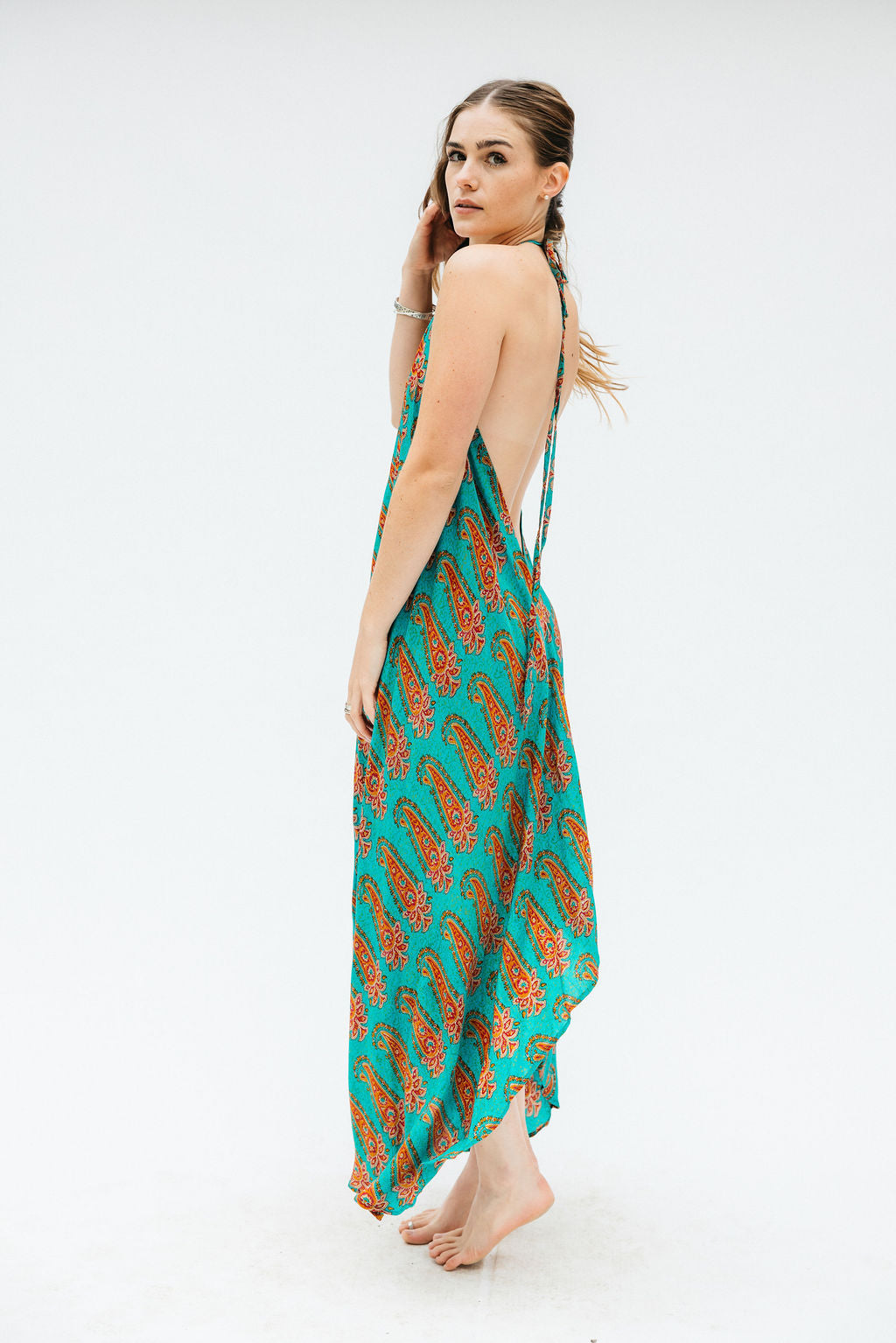 Sun Child Classic Silk Dress - Sunset Rose