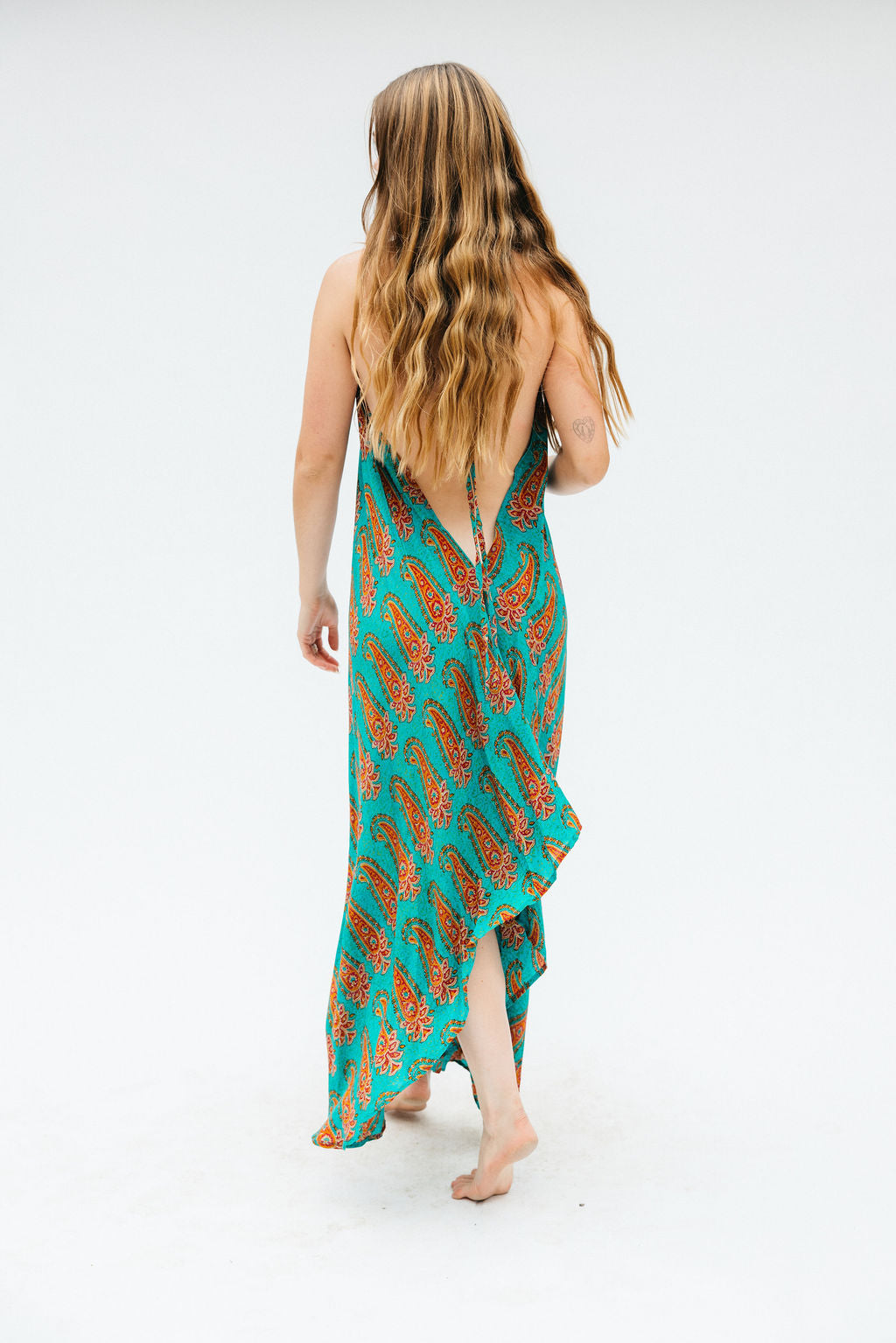 Sun Child Classic Silk Dress - Sunset Rose