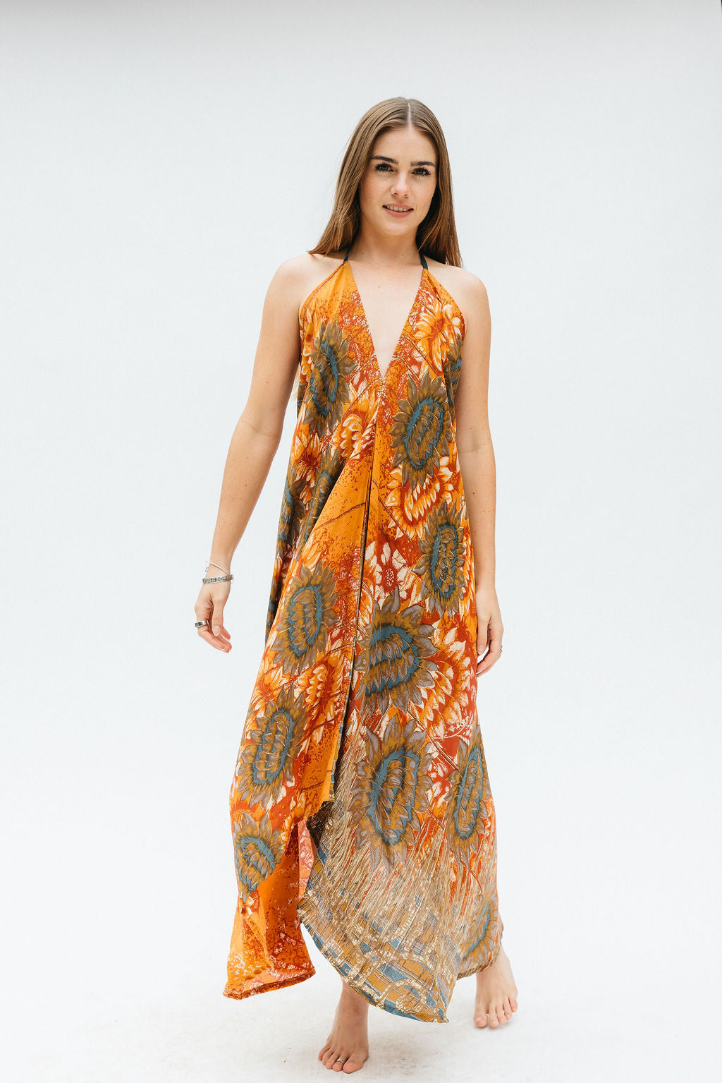 Sun Child Classic Silk Dress - Sunset Love