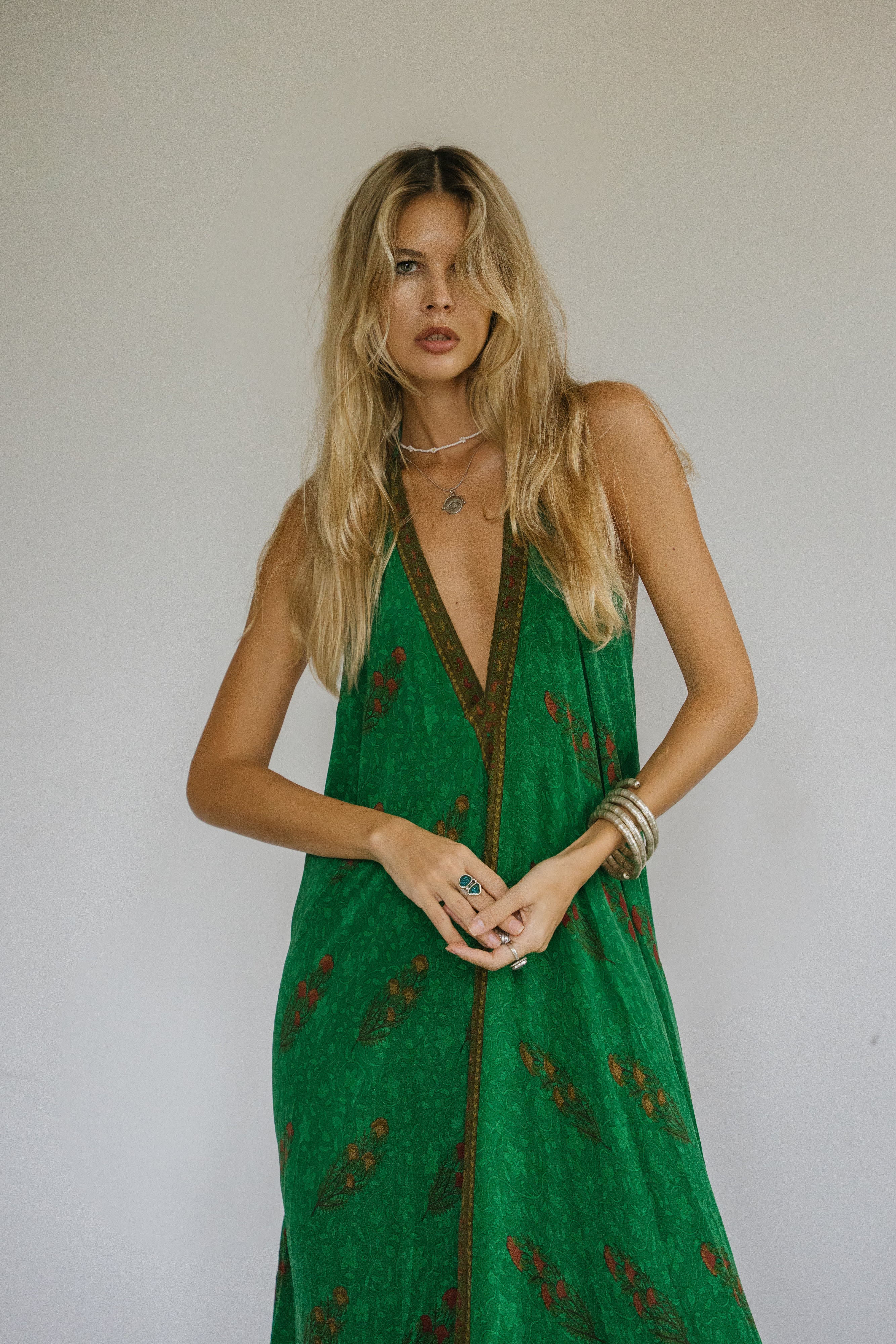 Sun Child Classic Silk Dress - Drama