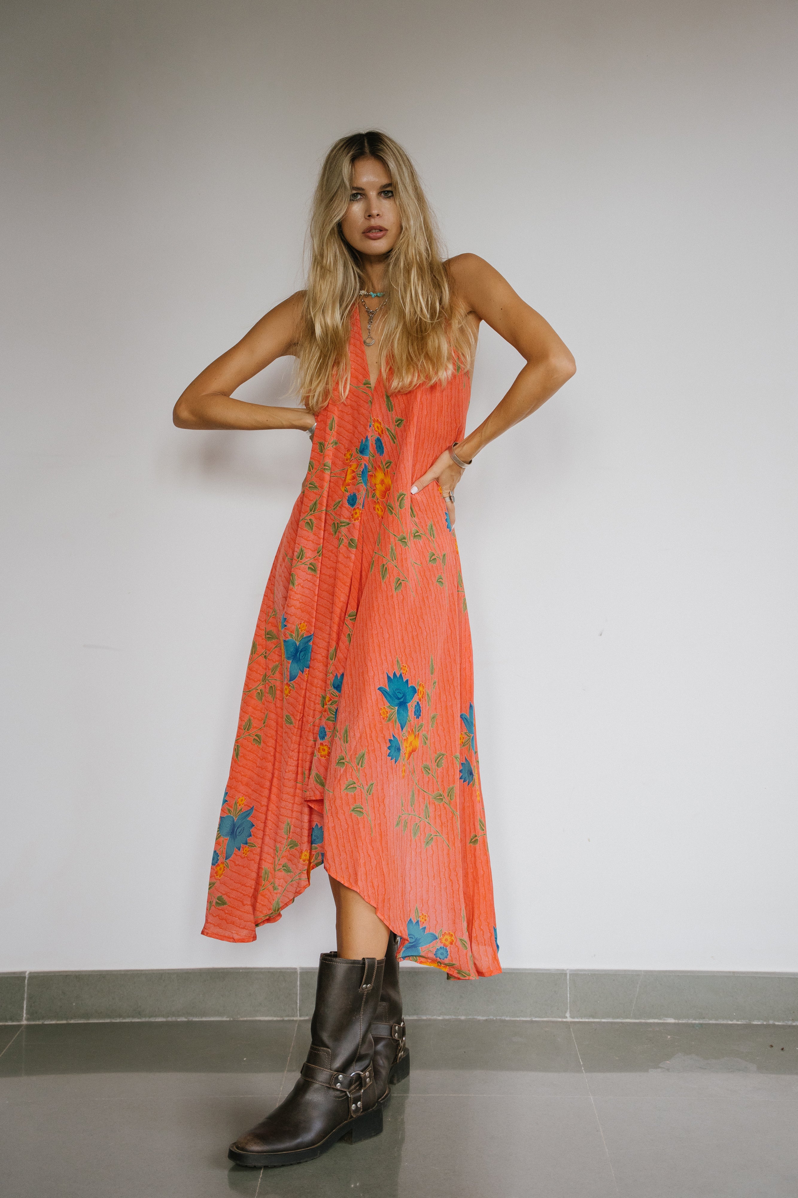 Sun Child Classic Silk Dress - Creamsicle