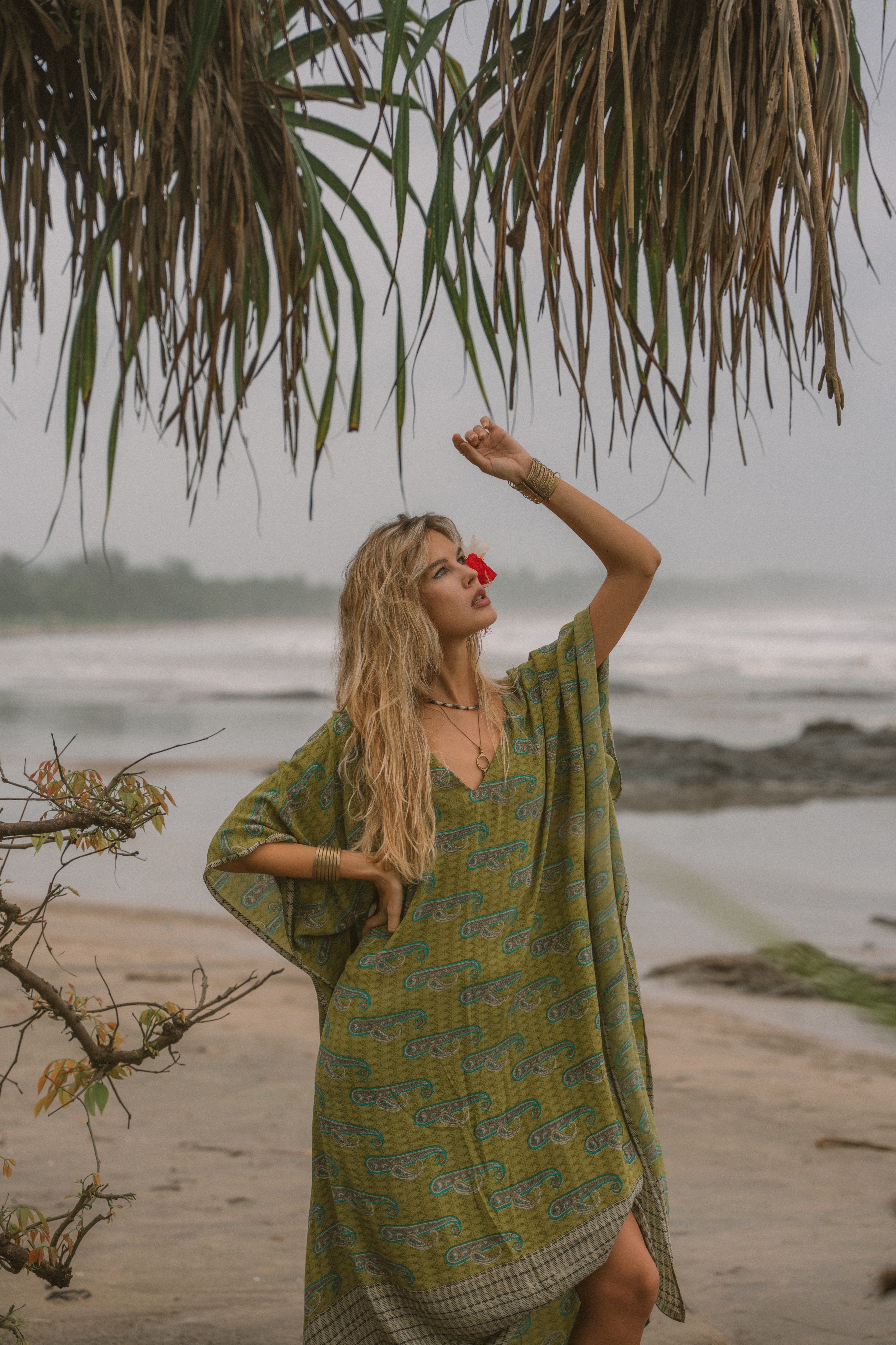 Long Caftan - Lime