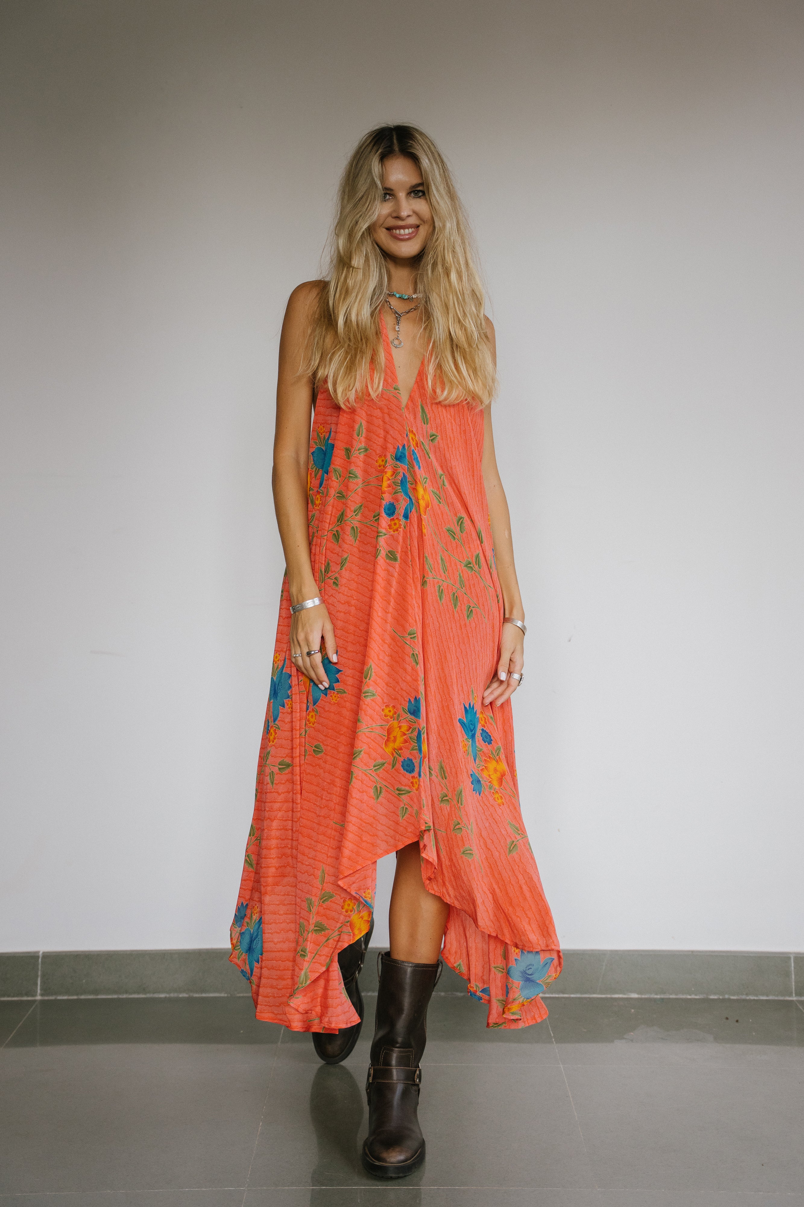 Sun Child Classic Silk Dress - Creamsicle