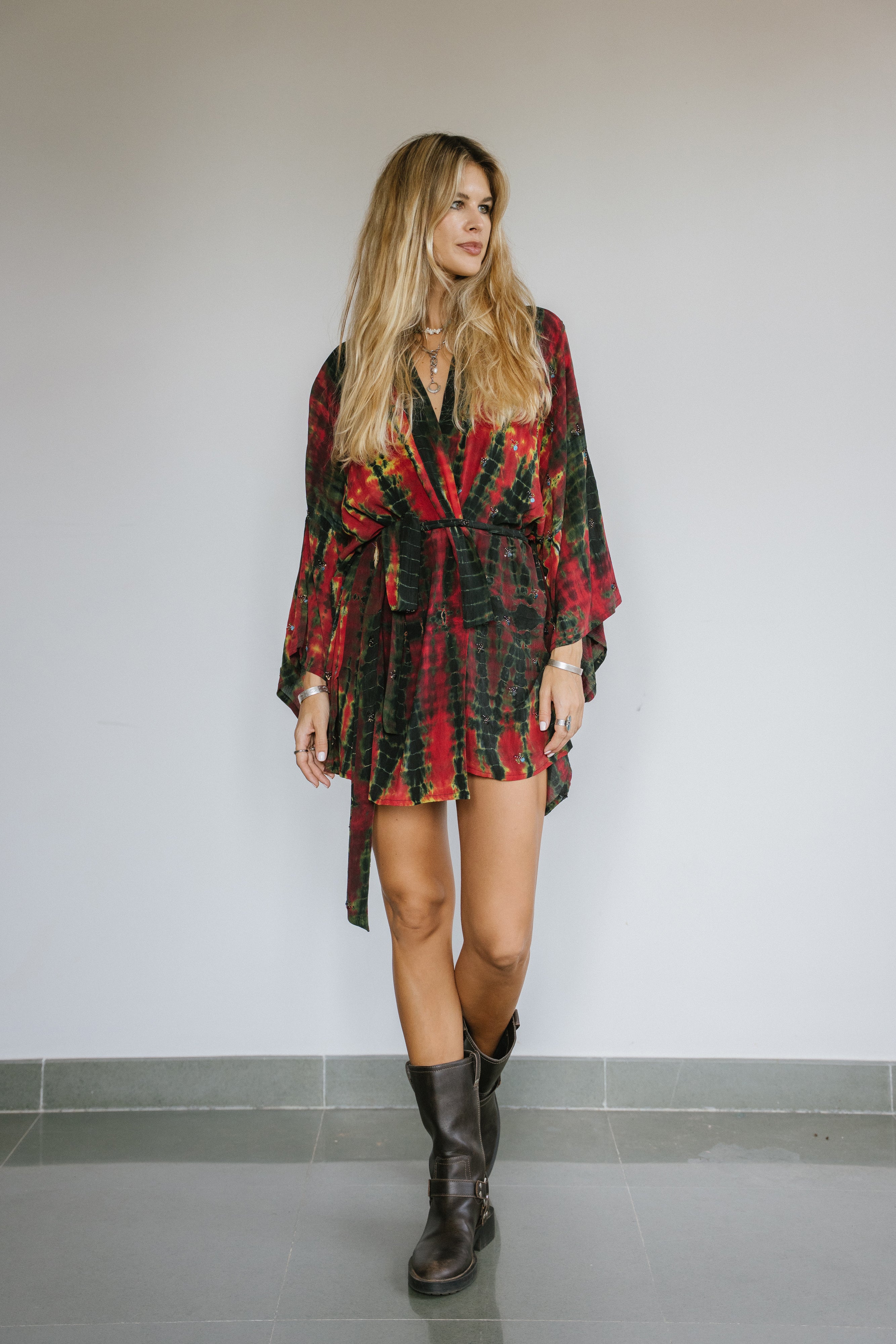 Kimono Wrap Dress - Lemon