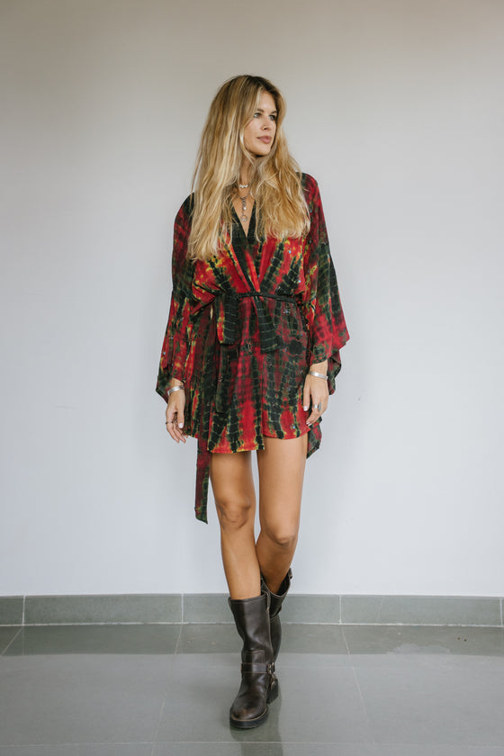 Kimono Wrap Dress - Lemon