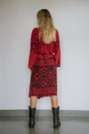 Long Jacket With Belt - Cherry