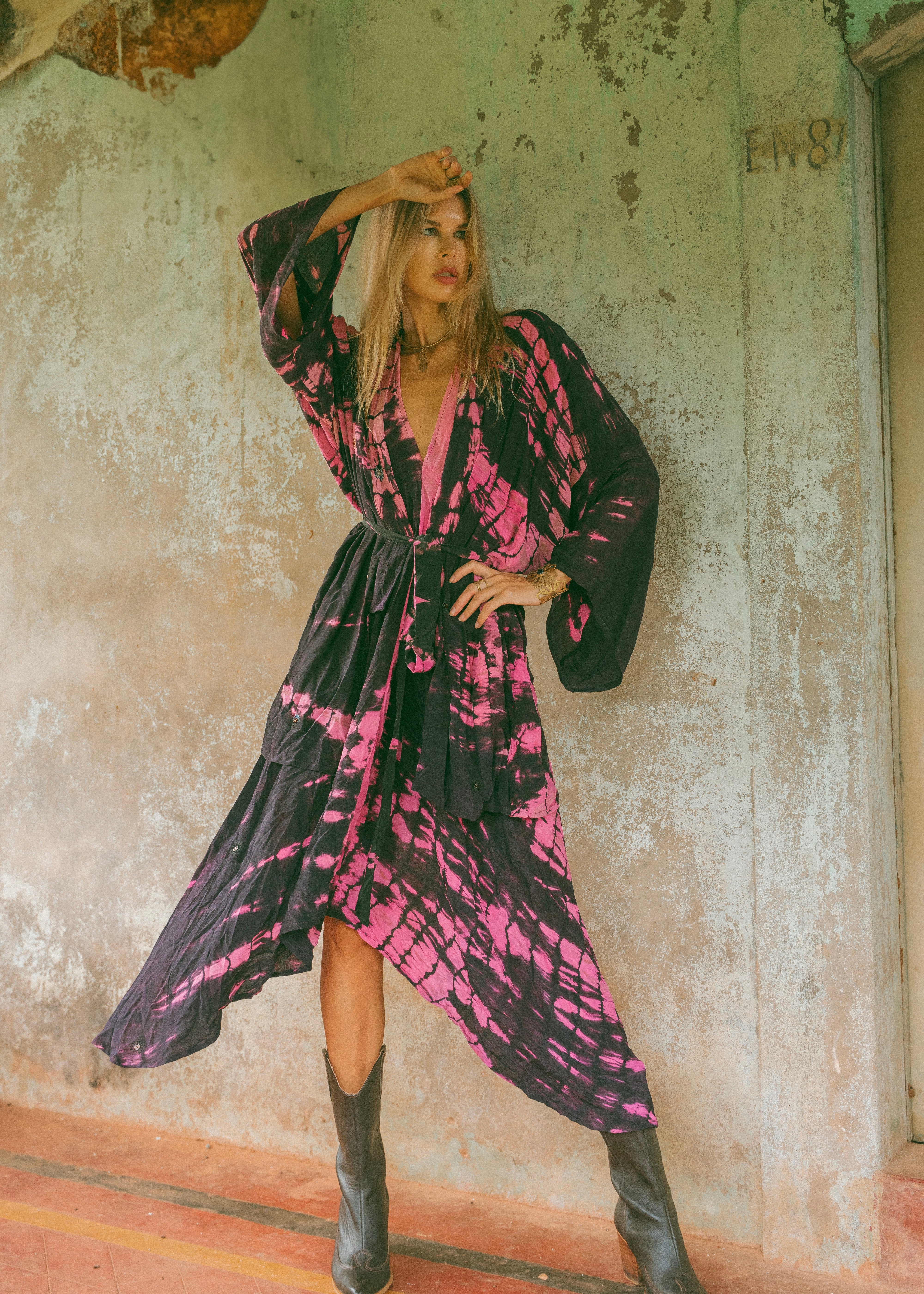 Kimono Wrap Dress - Royal